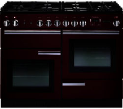 RANGEMASTER  Professional 110 Dual Fuel Range Cooker - Cranberry & Chrome